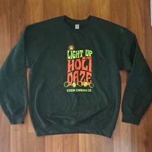 Gildan Dark Green Crewneck Sweater with Graphic